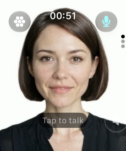 The live avatar on Apple Watch
